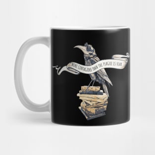 Crow Plague Doctor Say quote stay safe vintage style Mug